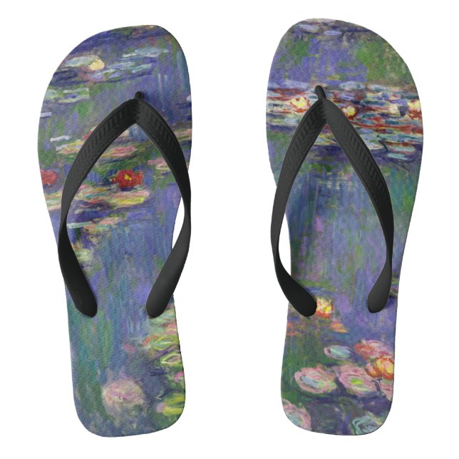 Monet Water Lilies Masterpiece Painting Thongs (Footbed)