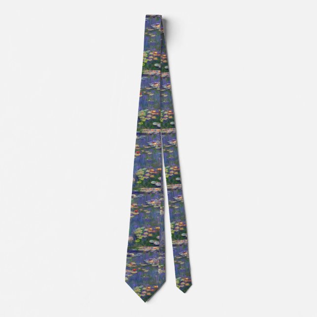 Monet Water Lilies Masterpiece Painting Tie (Front)