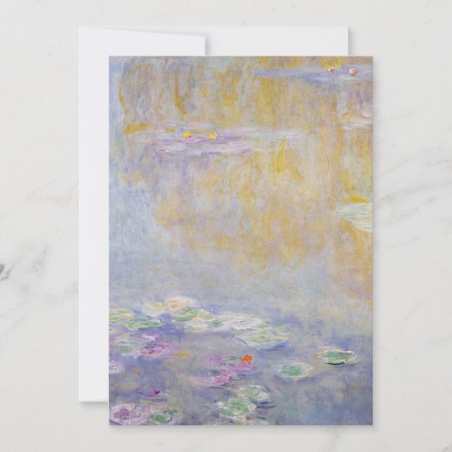 Monet - Water Lilies, Pastel Colours Fine Art Card (Front)