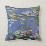 Monet Water Lilies Pillow<br><div class="desc">MONET WATER LILIES  This is a detail from Claude Monet's water lilly painting,  "Le Bassin aux Nympheas",  painted in 1919 in his garden at Giverny,  France.</div>