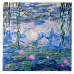 Monet - Water Lilies (pink) 1919 famous painting Ceramic Tile<br><div class="desc">Claude Monet 1919 famous painting,  Water Lilies (pink)</div>