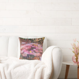 Monet - Water Lilies, Pink, Cushion