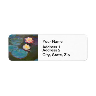 Monet Water Lilies Pond Water Flowers Return Address Label