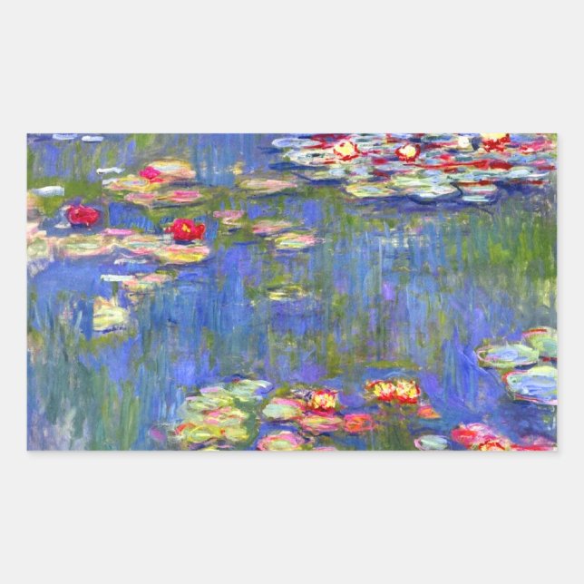 Monet Water Lilies  Rectangular Sticker (Front)