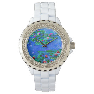 Monet - Water Lilies (Red), famous painting Watch