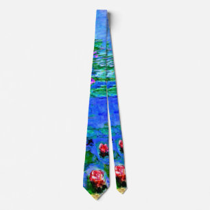 Monet - Water Lilies (Red) Tie