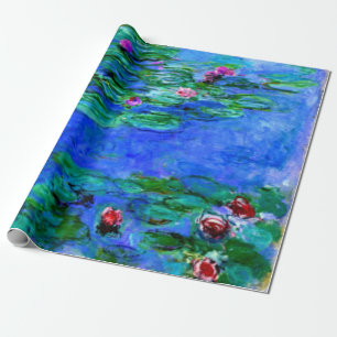 Monet - Water Lilies (red) Wrapping Paper