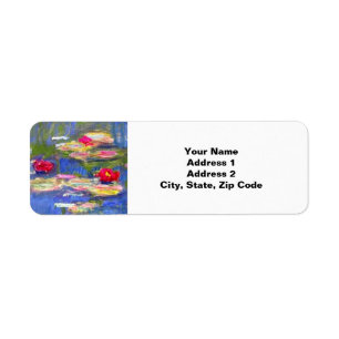 Monet Water Lilies  Return Address Label