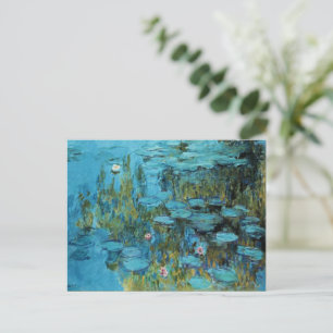Monet - Water Lilies, Turquoise, Postcard