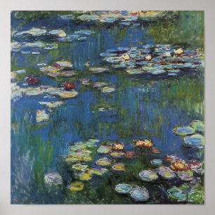 Monet Water Lilies Vintage Art Poster