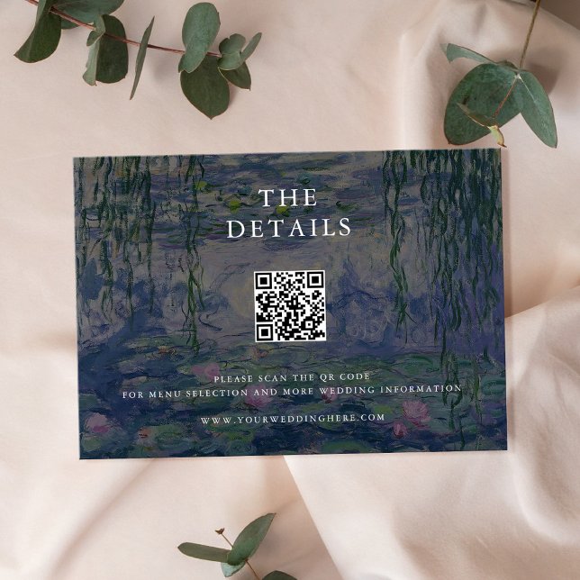 Monet Water Lilies Wedding Enclosure Card (Creator Uploaded)
