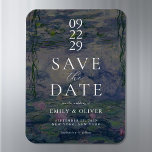 Monet Water Lilies Wedding Save The Date Magnet<br><div class="desc">Elegant modern wedding save the date magnet featuring Claude Monet Water Lilies painting</div>