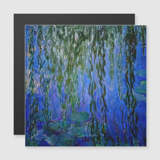 Monet - Water Lilies weeping willow Magnetic Card (Front/Back)
