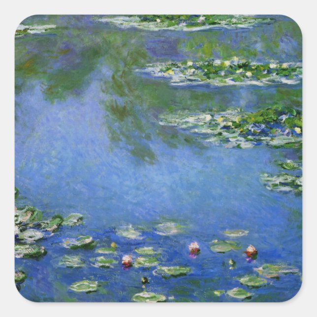 Monet Water Lillies Square Sticker (Front)