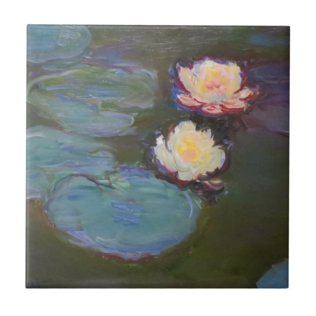 Monet Water Lily Lilies Pond Waterlilies Painting Ceramic Tile (Front)