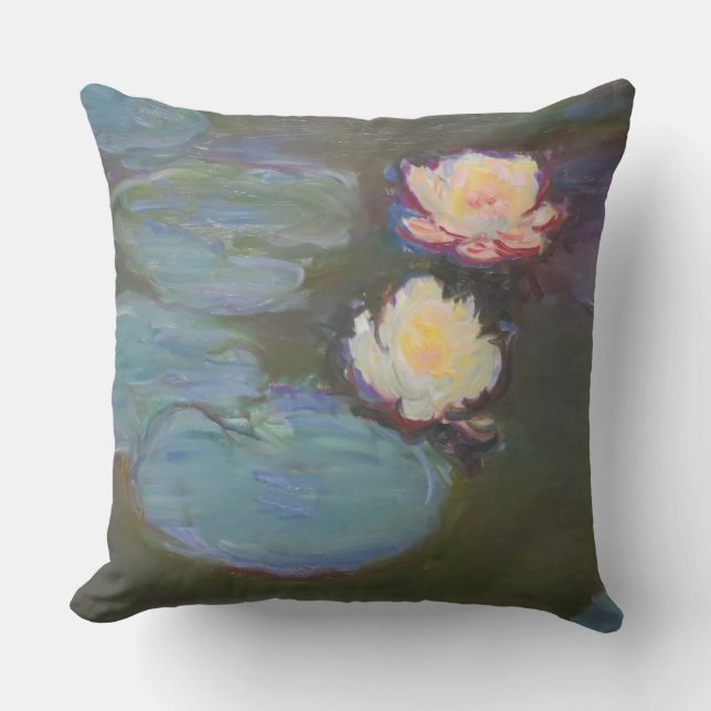 Monet Water Lily Lilies Pond Waterlilies Painting Cushion (Front)