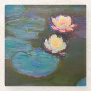 Monet Water Lily Lilies Pond Waterlilies Painting Glass Coaster