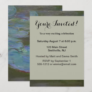 Monet Water Lily Lilies Pond Waterlilies Painting Invitation