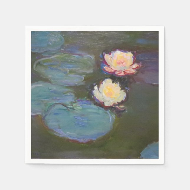 Monet Water Lily Lilies Pond Waterlilies Painting Napkin (Front)