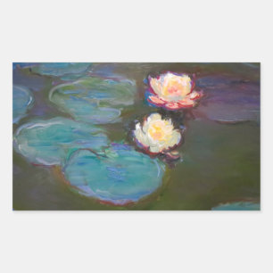 Monet Water Lily Lilies Pond Waterlilies Painting Rectangular Sticker