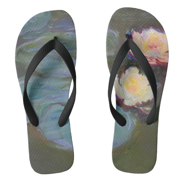 Monet Water Lily Lilies Pond Waterlilies Painting Thongs (Footbed)