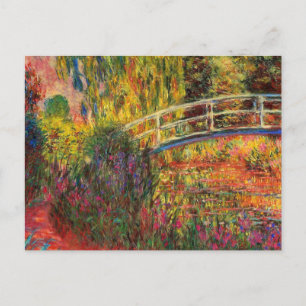 Monet Water Lily Pond and Water Irises Announcement Postcard