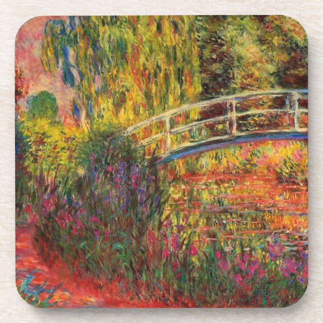 Monet Water Lily Pond and Water Irises Coaster (Front)