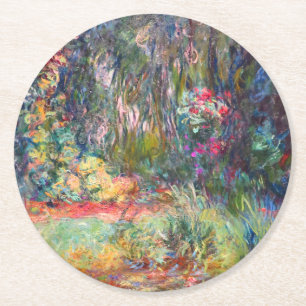 Monet Water Lily Pond Round Paper Coaster