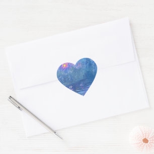 Monet - Water Loo Bridge, Heart Sticker