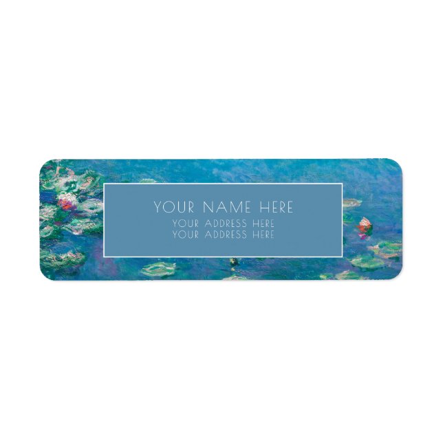 MONET "WATERLILIES" RETURN ADDRESS LABEL (Front)