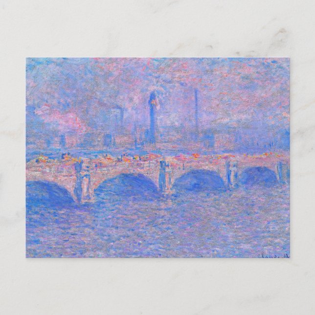 Monet - Waterloo Bridge, Sunlight Effect, Postcard (Front)
