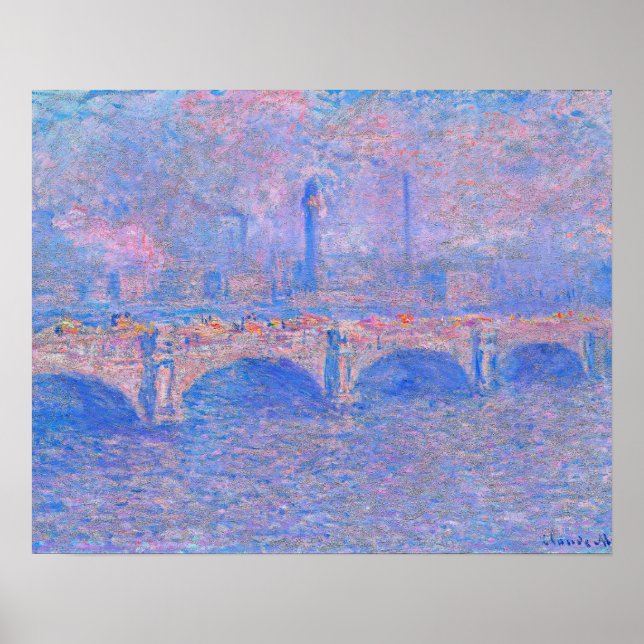 Monet - Waterloo Bridge, Sunlight Effect, Poster (Front)
