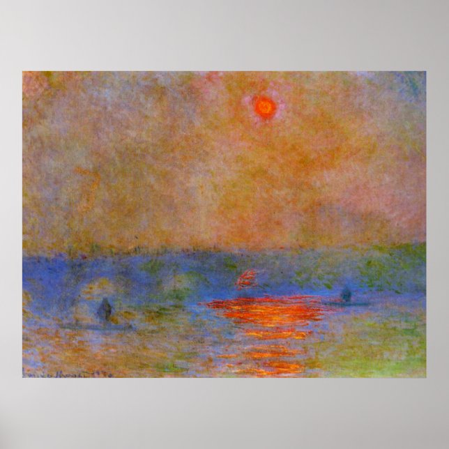 Monet - Waterloo Bridge, Sunlight in the Fog Poster (Front)
