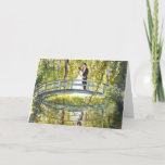 Monet wedding card<br><div class="desc">Painting of wedding couple on a bridge of Monet style impressionistic painting</div>