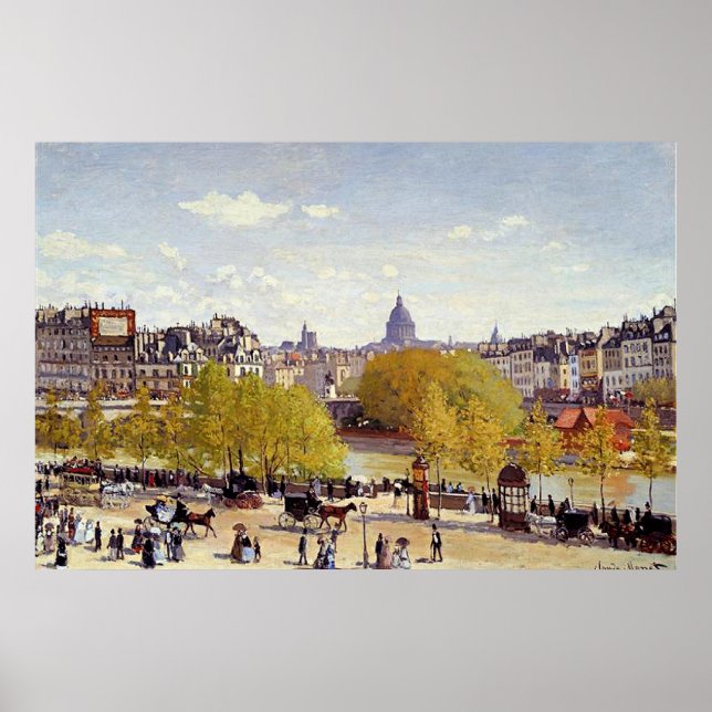 Monet - Wharf of Louvre, Paris, Poster (Front)