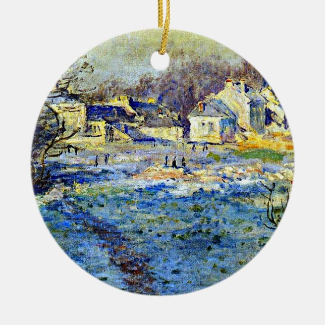 Monet - White Frost Ceramic Ornament (Front)