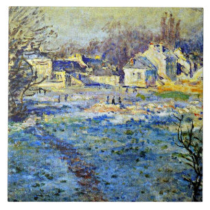 Monet - White Frost, fine art painting, Ceramic Tile