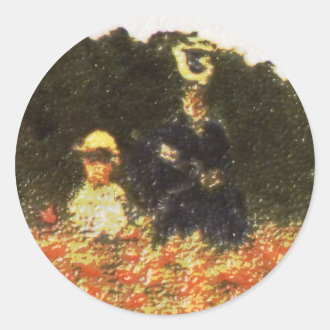 monet - wife and son classic round sticker (Front)