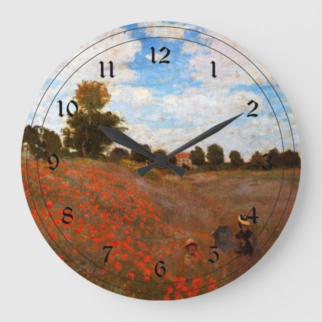 Monet - Wild Poppies Large Clock (Front)
