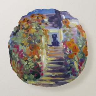 Monet With Lab Pillow