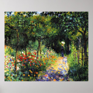 Monet - Woman at the Garden, fine art painting Poster