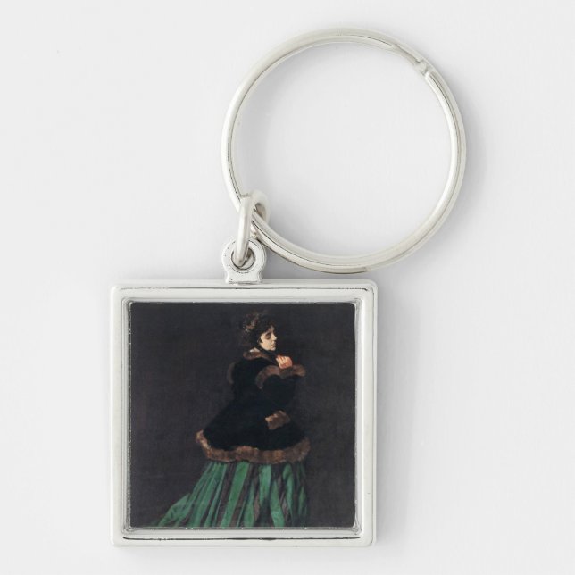 Monet Woman in Green Dress Key Ring (Front)
