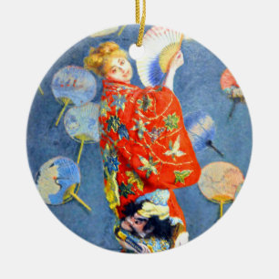 Monet Woman in Japanese Costume Ceramic Ornament
