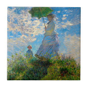 Monet Woman Parasol Impressionism Ceramic Tile
