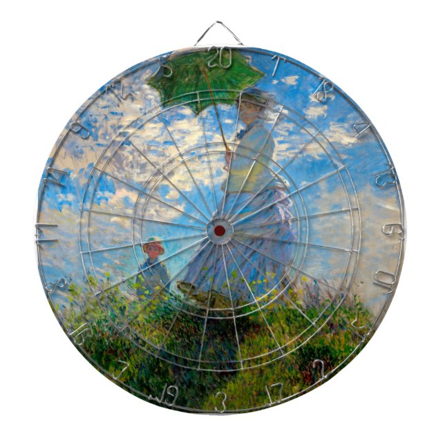 Monet Woman Parasol Impressionism Dartboard (Front)