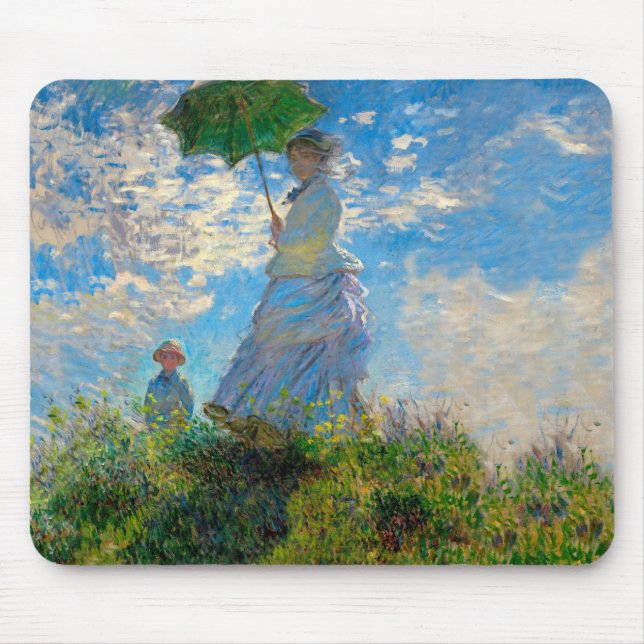 Monet Woman Parasol Impressionism Mouse Pad (Front)