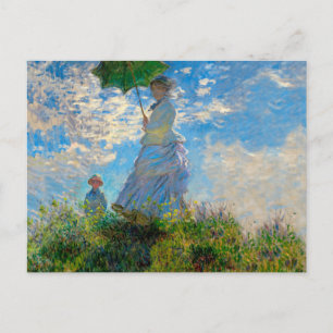 Monet Woman Parasol Impressionism Postcard