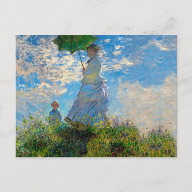 Monet Woman Parasol Impressionism Postcard (Front)