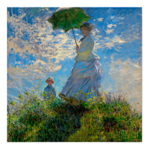 Monet Woman Parasol Impressionism Poster