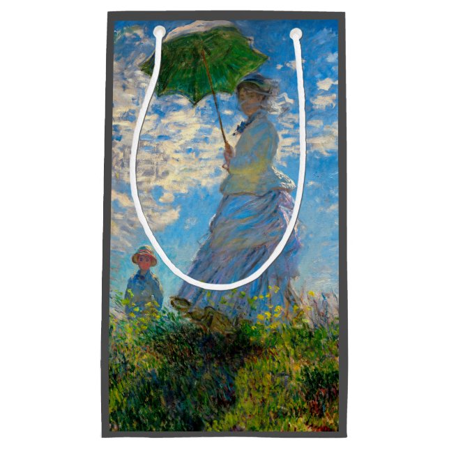 Monet Woman Parasol Impressionism Small Gift Bag (Front)